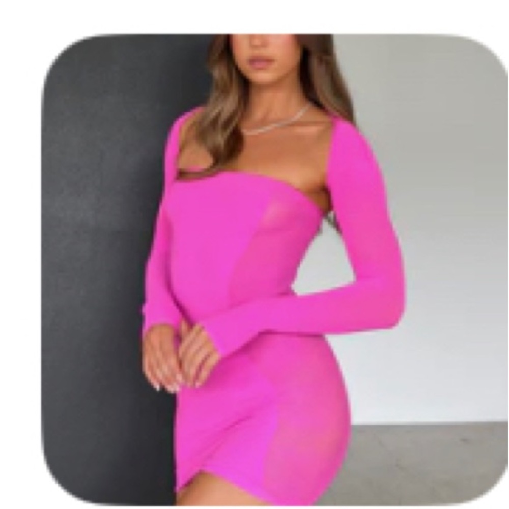 All Bets Off Mini Dress Hot Pink White Fox